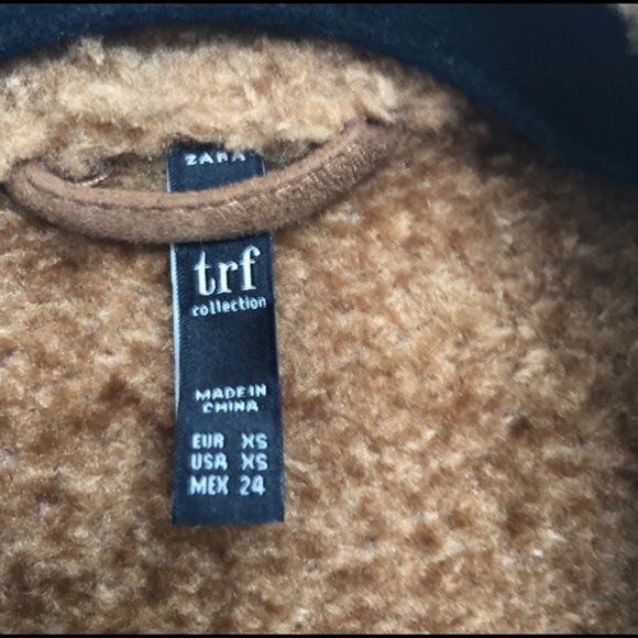 Zara soft Faux Suede Moto Jacket Camel Silver Hardware Fur Collar Size XS - Picture 12 of 12